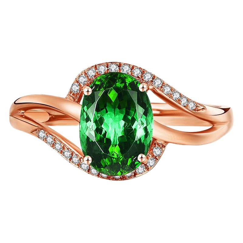 Anillo abierto vintage con esmeralda y calcedonia, oro rosa, pulsera moissanite, pendientes, colgante