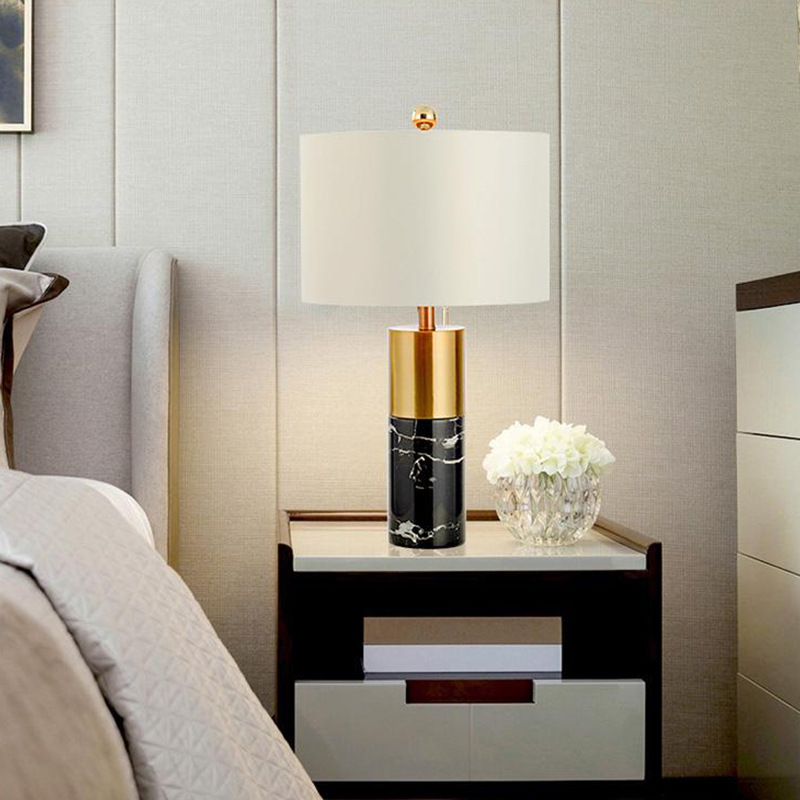 Luz lámpara de mesa de lujo post-moderno minimalista mármol Arte Creativo Villa modelo sala de estar americana dormitorio lámpara de noche