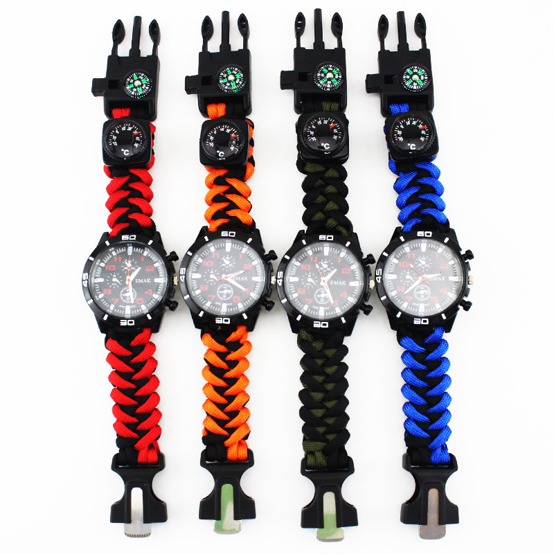 Outdoor Equipment Climbing Umbrella Rope Survival Watch Student Men's Watch Umbrella Rope Lifesaving Climbing Watch