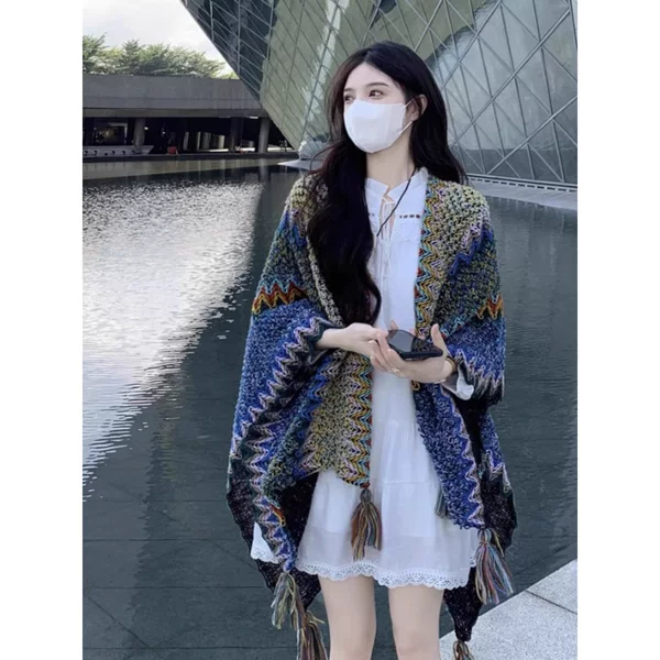2026 New Summer Air-Conditioned Room Shawl and Scarf for Women, Autumn and Winter Korean Style Versatile Faux Cashmere Thickened for Warmth