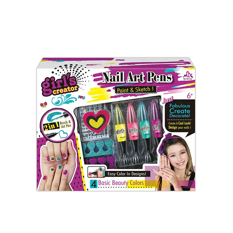 厂家直销 儿童套装玩具指甲油 手画图案女孩礼物