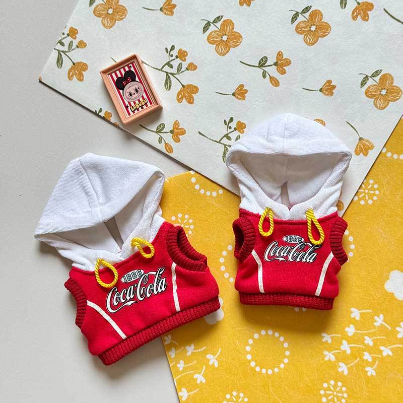 Excluding the Labubu Plush Doll, the Labubu Doll Clothes Include a Sleeveless Hoodie and a Bear-Themed Outfit