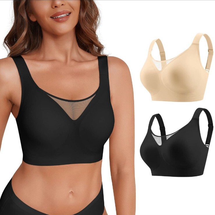 European and American Cross-Border Upgraded Plus Size Jelly Anti-Sagging Seamless Underwear Sports Comfortable Anti-Exposure Beautiful Back Bra European and American Cross-Border Upgraded Plus Size Jelly Anti-Sagging Seamless Underwear Sports Comfortable Anti-Exposure Beautiful Back Bra