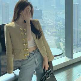 小香风毛呢外套女秋季2024新款法式百搭小个子气质感名媛上衣