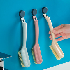 Household long-handled cleaning shoe brush multi-functional cleaning brush soft bristle brush hanger-style plastic shoe cleaning brush