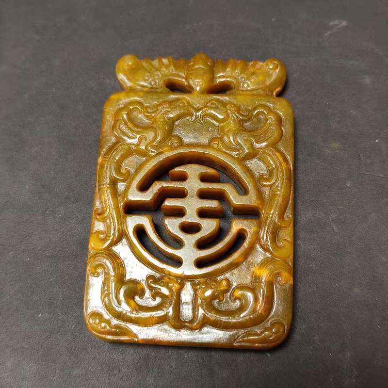 批发仿古做旧岫玉工艺品手把件摆件龙凤玉佩宫廷定型盒批发直播私|undefined