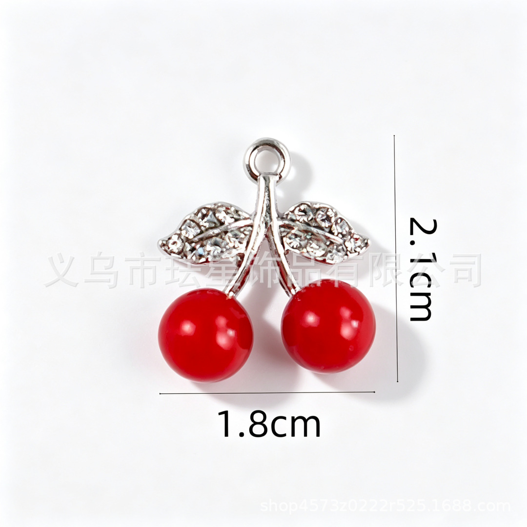 Colgante de frutas de aleación con gota de aceite, DIY pulseras y pendientes image 77