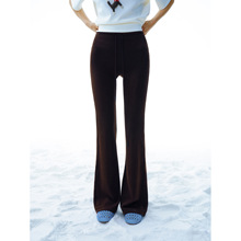 [识时]新品抗菌拉绒抽绳松紧腰瑜伽裤纯色基础弹力休闲裤女V9776