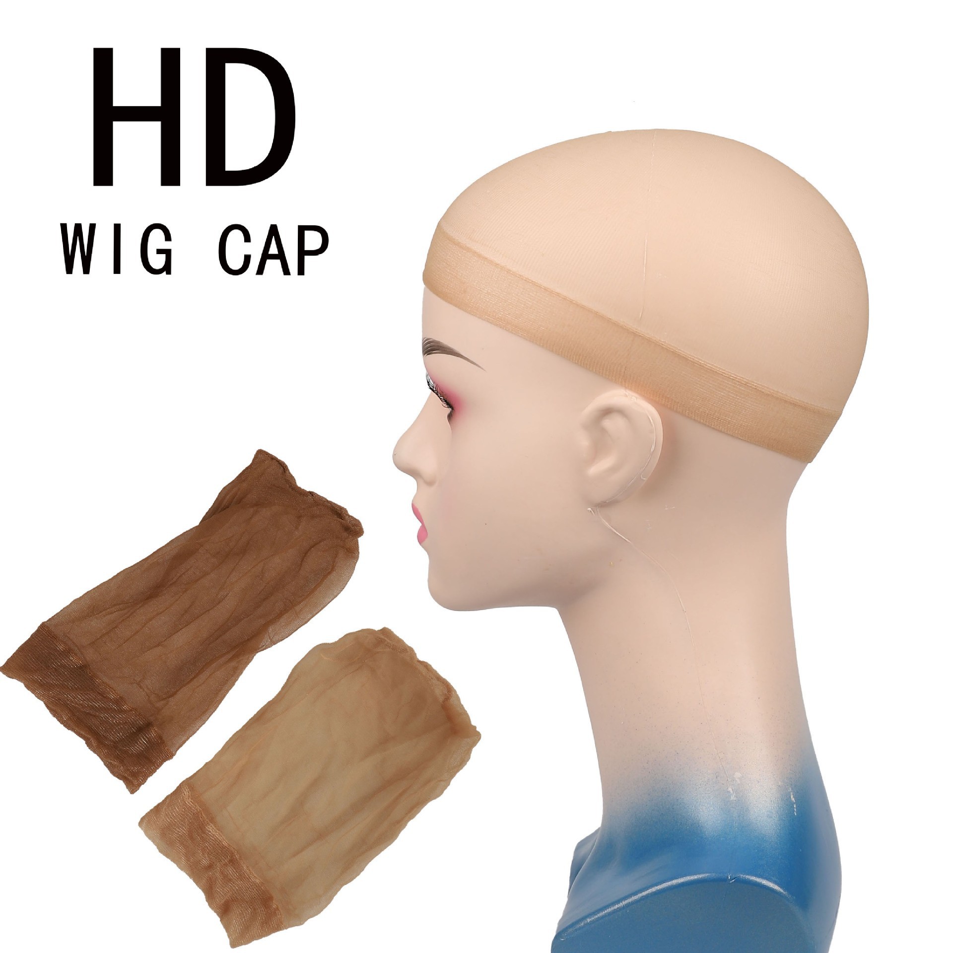 Crystal silk transparent wig cap, high elasticity HD model, invisible European and American wig net cap, HDWIGCAP, universal skin tone