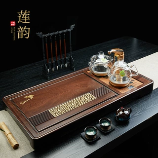 正宗乌檀木茶盘套装实木全自动一体电磁炉烧水泡茶台功夫茶具托盘