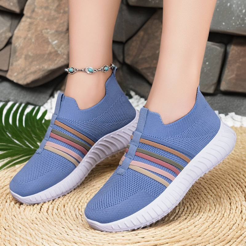 Zapatos de Mujer, Estilo Versátil de Primavera, Zapatos Sin Cordones de Talla Grande, Zapatos para Mamá, Zapatos de Malla Transpirable, Zapatos Casuales de Moda