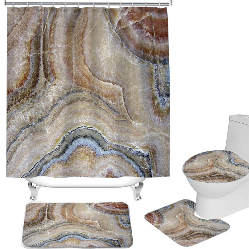 Creative digital printed shower curtain, shower curtain, plum blossom bathroom, Nordic style INS_voghion.com