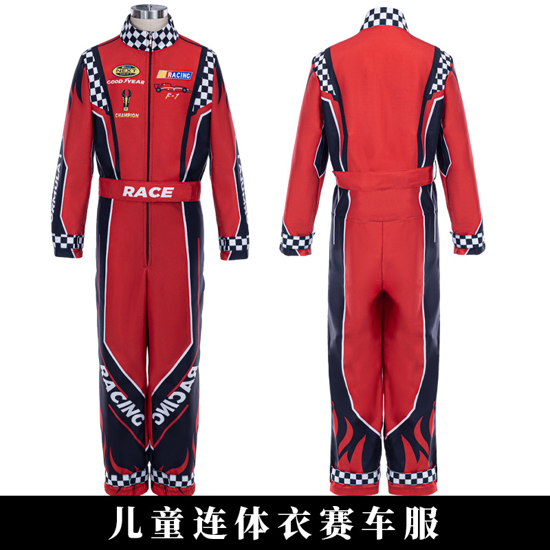 Children's Go-Kart Racing Suit, Children's Racing Competition Outfit, Racing-Themed Party Outdoor Sportswear, Cute