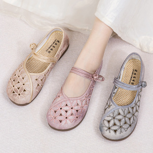 Cloth Shoes Women's 2025 New Summer Skirt Shoes Western Style Mother Shoes for Work Long Standing Not Tired Foot Women's Shoes for Summer