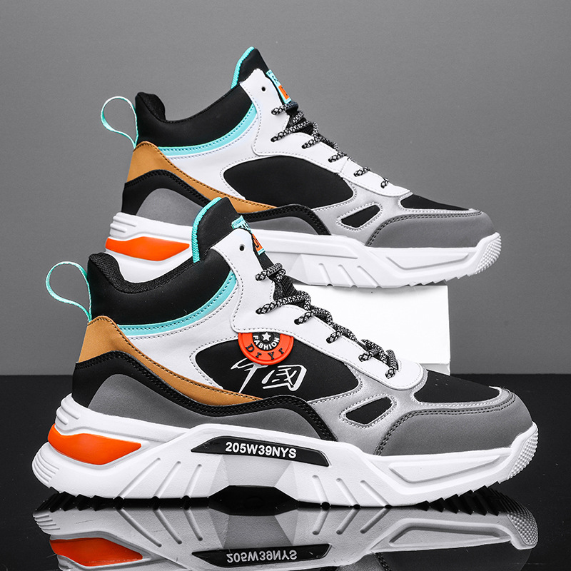 高幫大碼男鞋春季運動休閒鞋男 ins潮老爹鞋韓版百搭學生跑步鞋子