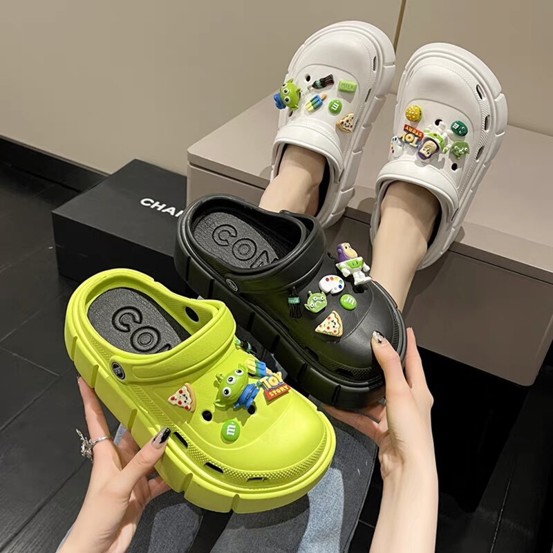 2025 Summer Buas Lightyear Hole Shoes Diy Platform Platform High Heel Slippers Women's Outwear Baotou EVA Sandals 2025 Summer Buas Lightyear Hole Shoes Diy Platform Platform High Heel Slippers Women's Outwear Baotou EVA Sandals