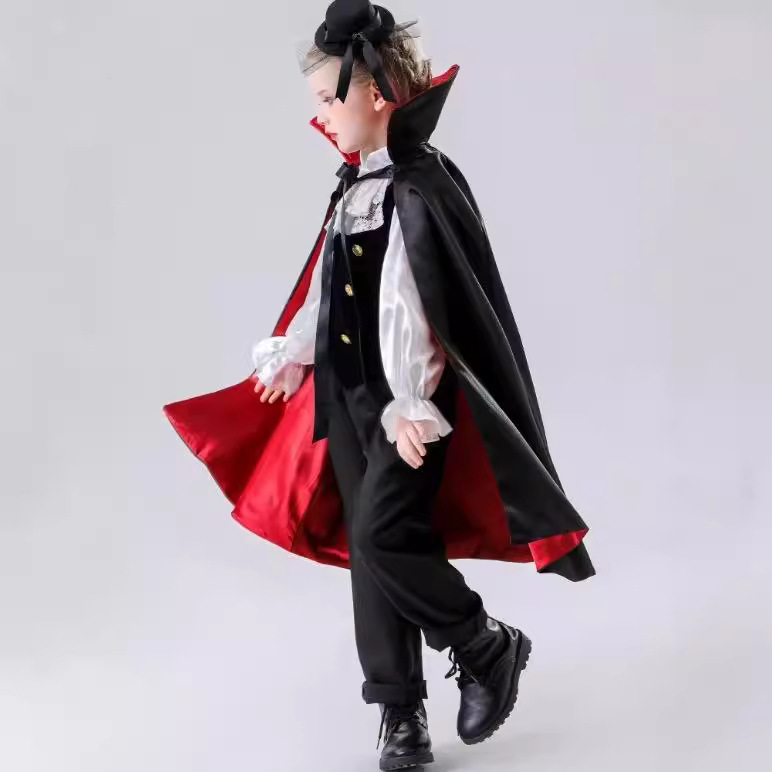 New Halloween cosplay role-playing stage costume, children's cape, cloak, Grim Reaper, vampire man_voghion.com