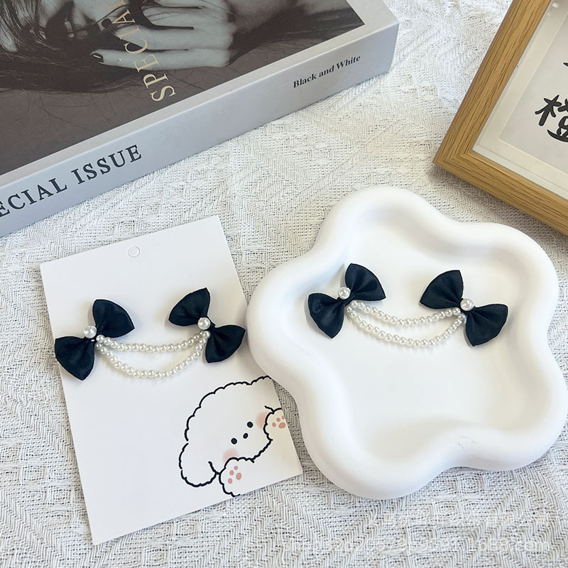 小香黑白手工钉珠蝴蝶结袜子配饰包包服装辅料发饰发夹手机壳材料|undefined