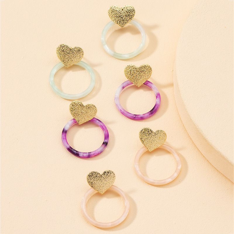 Korea Heart-shape Acrylic Earrings Wholesale display picture 7