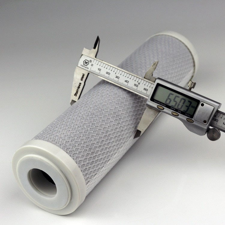 20 pulgadas comprimido elemento de filtro de carbón activado purificador de agua elemento de filtro frontal Máquina ro comercial de malla de carbono CTO bloque de fundición a presión núcleo de carbono