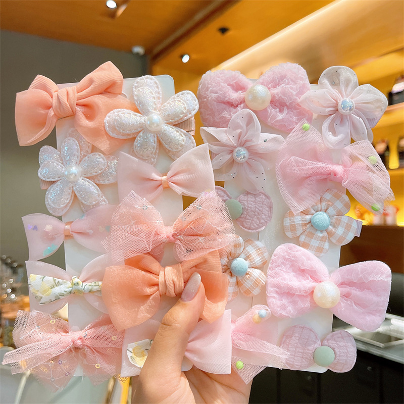 Los niños de la horquilla princesa Super Hada arco horquilla tela flor pelo accesorios no dañan el pelo BB clip niña Bangs clip