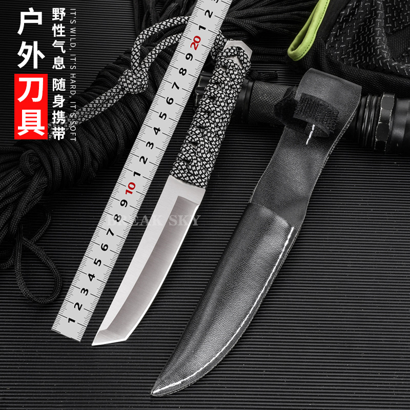户外军刀直刀刀具锋利随身小刀防身军工刀长款荒野求生特种兵刀具