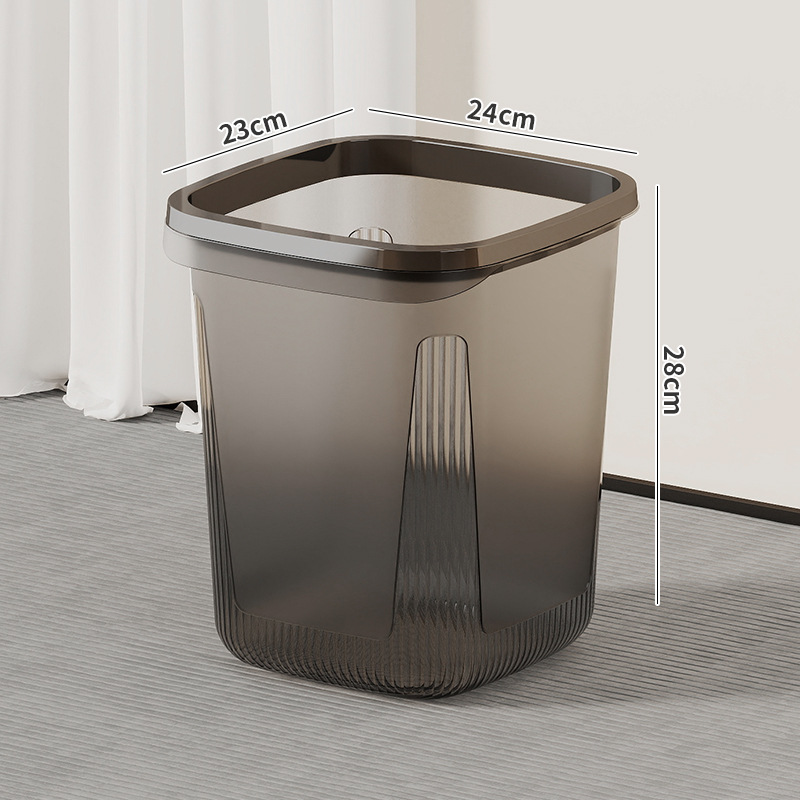 Bote de basura transparente de gran capacidad para el hogar, barril de almacenamiento de basura para el baño, sentido avanzado, canasta de basura de cocina, canasta de papel