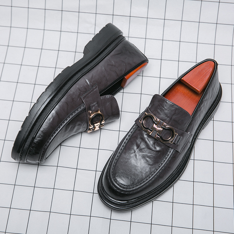 Hombres de negocios ropa formal primavera y otoño británico transpirable suela suave de cuero para trabajar zapatos de ropa formal zapatos de cuero casuales zapatos de Lefour hombre image 9