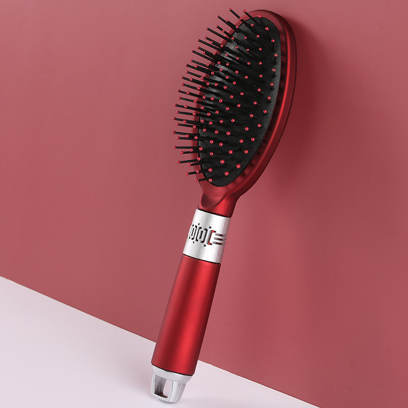 Vino rojo masaje peine grande curvado peine peluquería señora esponjosa forma curling peine pelo recto costilla peine de una sola pieza de entrega