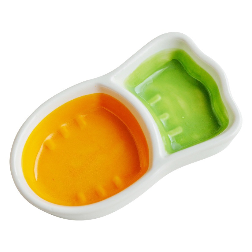 Hámster de cerámica olla de comida anti-Flip lindo plato pequeño olla de comida suplemento alimenticio olla anti-mordedura cuenca de agua de alimentación de alimentos tazón de alimentación