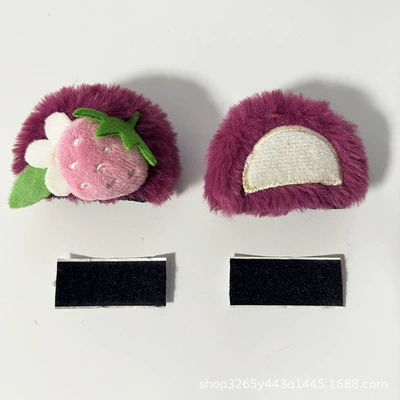 Plush Ski Helmet Animal Ears – Motosiklet dəbilqələri - strawberry-bear-rose-red-with-strawberry