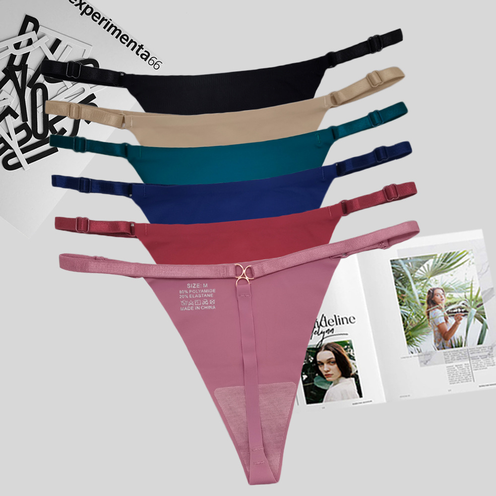 European and American cross-border foreign trade seamless thong panties for women, Yunmengni quick-dry low-rise sexy thongs wholesale