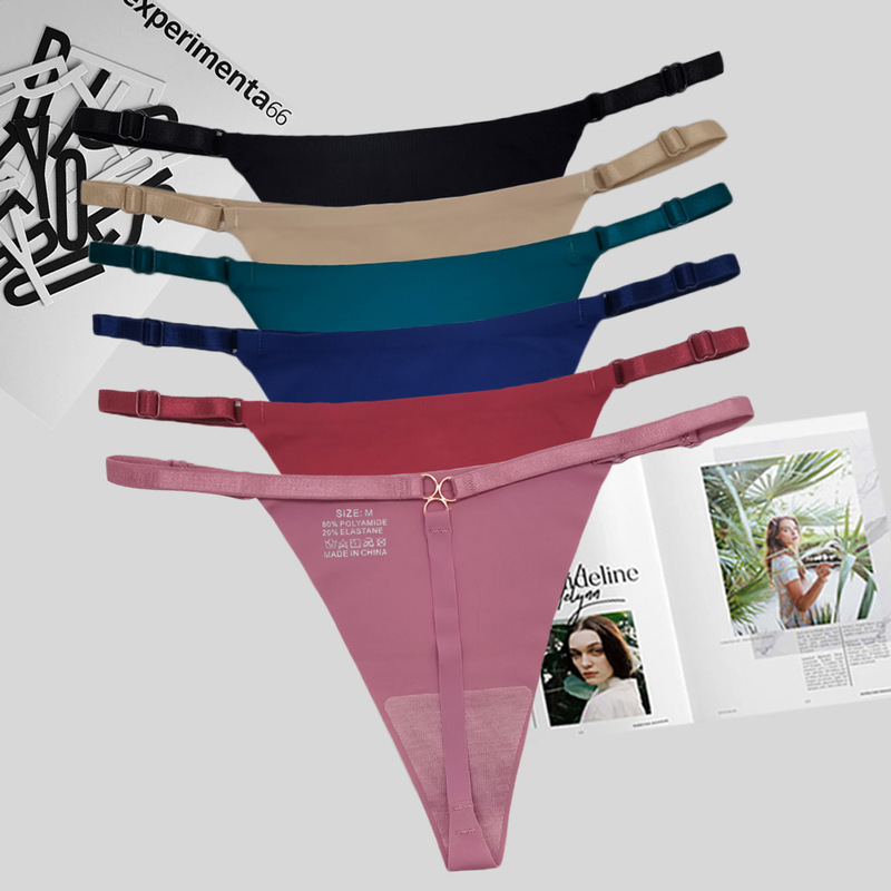 European and American cross-border foreign trade seamless thong panties for women, Yunmengni quick-dry low-rise sexy thongs wholesale