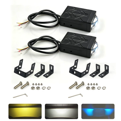 Car grille light, front grille Ön faralar - single-low-beam-yellow-white-pair