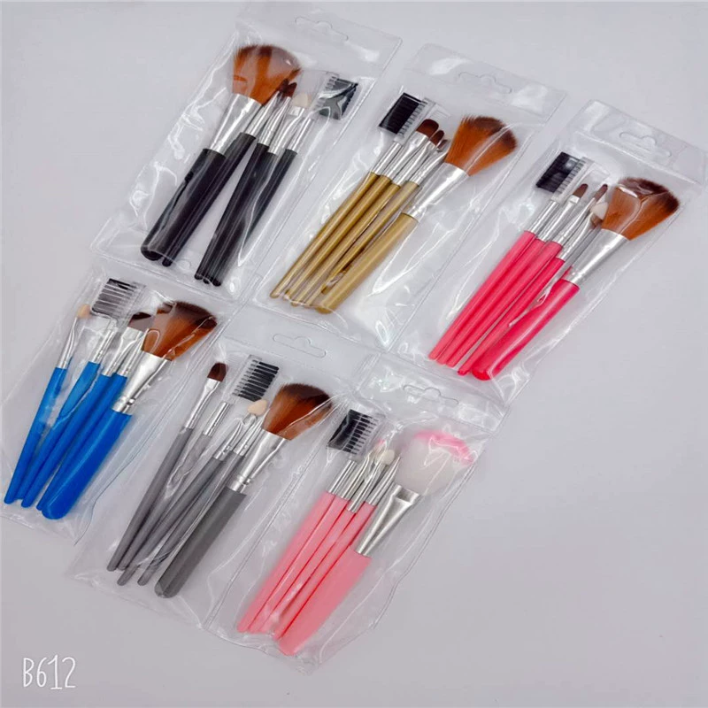Handheld brush, set, small face blush for eyelashes, 5 pieces, for beginners