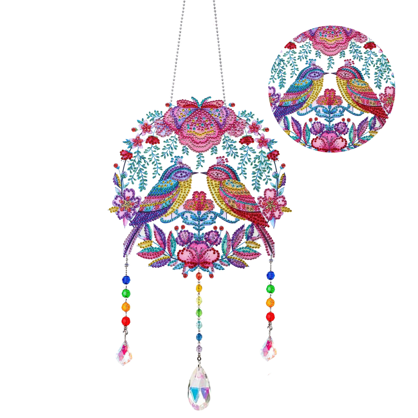 Diamante pintura Amazon transfronteriza DIY adornos de Navidad marca llena de diamantes 5d cristal mariposa diamante pintura viento carillones Decoración
