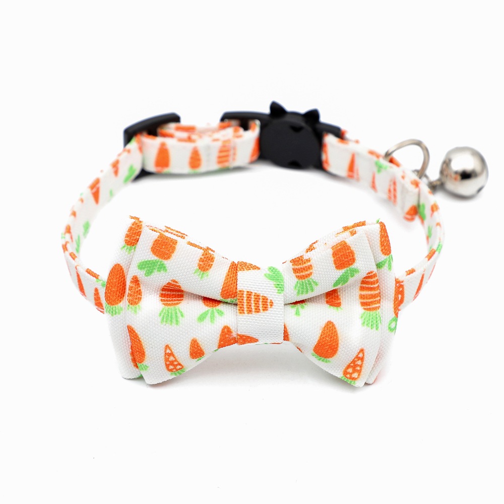 Fábrica spot transfronterizo nuevo huevo conejo zanahoria lindo collar gatito de Pascua corbata gatito anillo