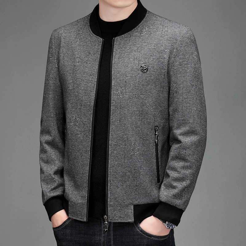 Осенне-зимняя новая молодежная модная повседневная куртка для мужчин среднего возраста, деловая повседневная куртка с воротником-стойкой, ветровка для мужчин