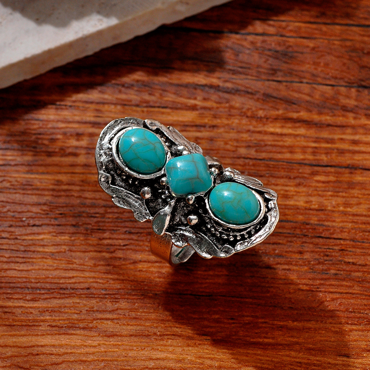 10g Weight Rings Classification 7, 8, 9 Ring Size 1 Piece Quantity Daily, Party Occasion Imitation Turquoise, Alloy Material Printing, Geometric Pattern Women's Gender Plating Design Vintage Style Style Wholesale Jewelry Vintage Style Printing Geometric Imitation Turquoise Alloy Plating Rings 1