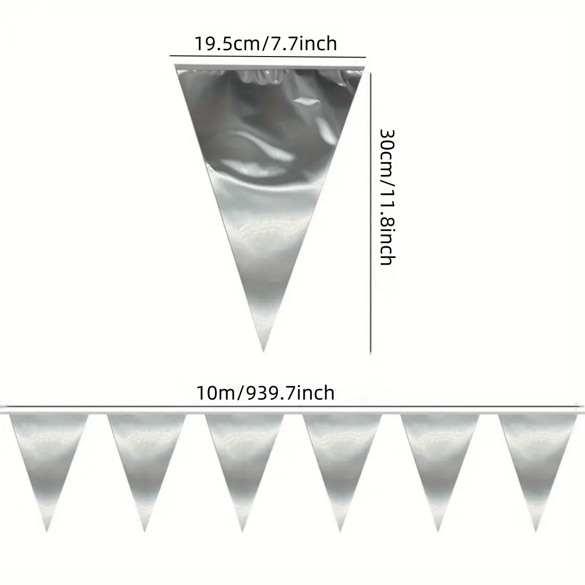 Espejo cosido banderín bandera colgante de 10 metros, decoración de fiesta de cumpleaños, ventana de la habitación, bandera colorida, bandera de cadena de flores