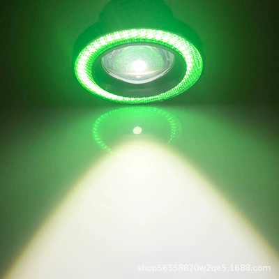 Lights 3inch Fog Lights, Fog lamp - white-light-green-circle-3inch-76mm-plastic