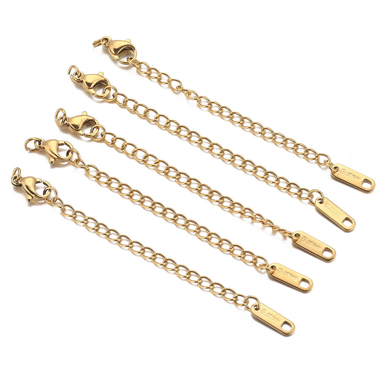 ステンレス鋼延長チェーンチタン鋼セットロブスタークラスプビーズテールチェーンネックレス延長チェーン diy アクセサリーチタン鋼テールチェーン|undefined