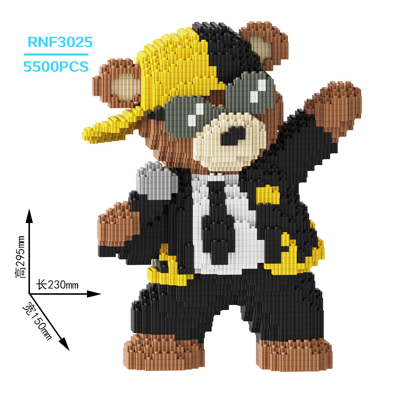 Compatible con Lego pequeñas partículas ensambladas juguete Super blanco oso violento bloques de construcción grande decoración piso adulto alta dificultad rompecabezas