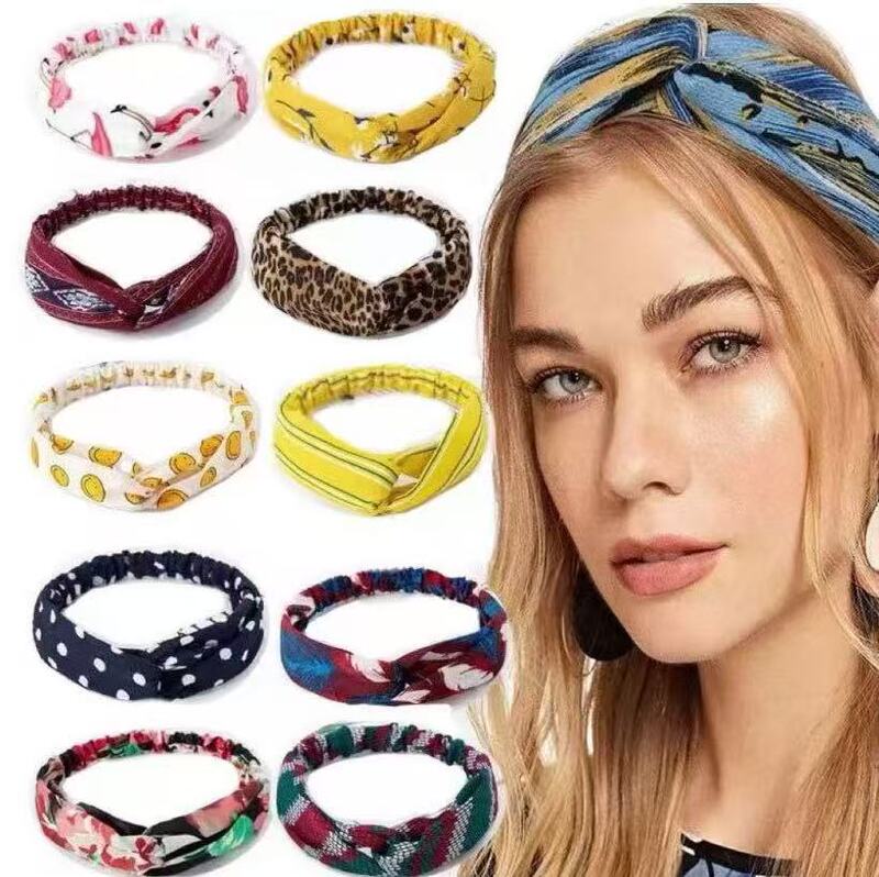 Bohemian Ins Cross-border Sports Face Wash Hair Band Cross Knot Hair Band Women Yoga Elastic Headband Bohemian Ins Cross-border Sports Face Wash Hair Band Cross Knot Hair Band Women Yoga Elastic Headband
