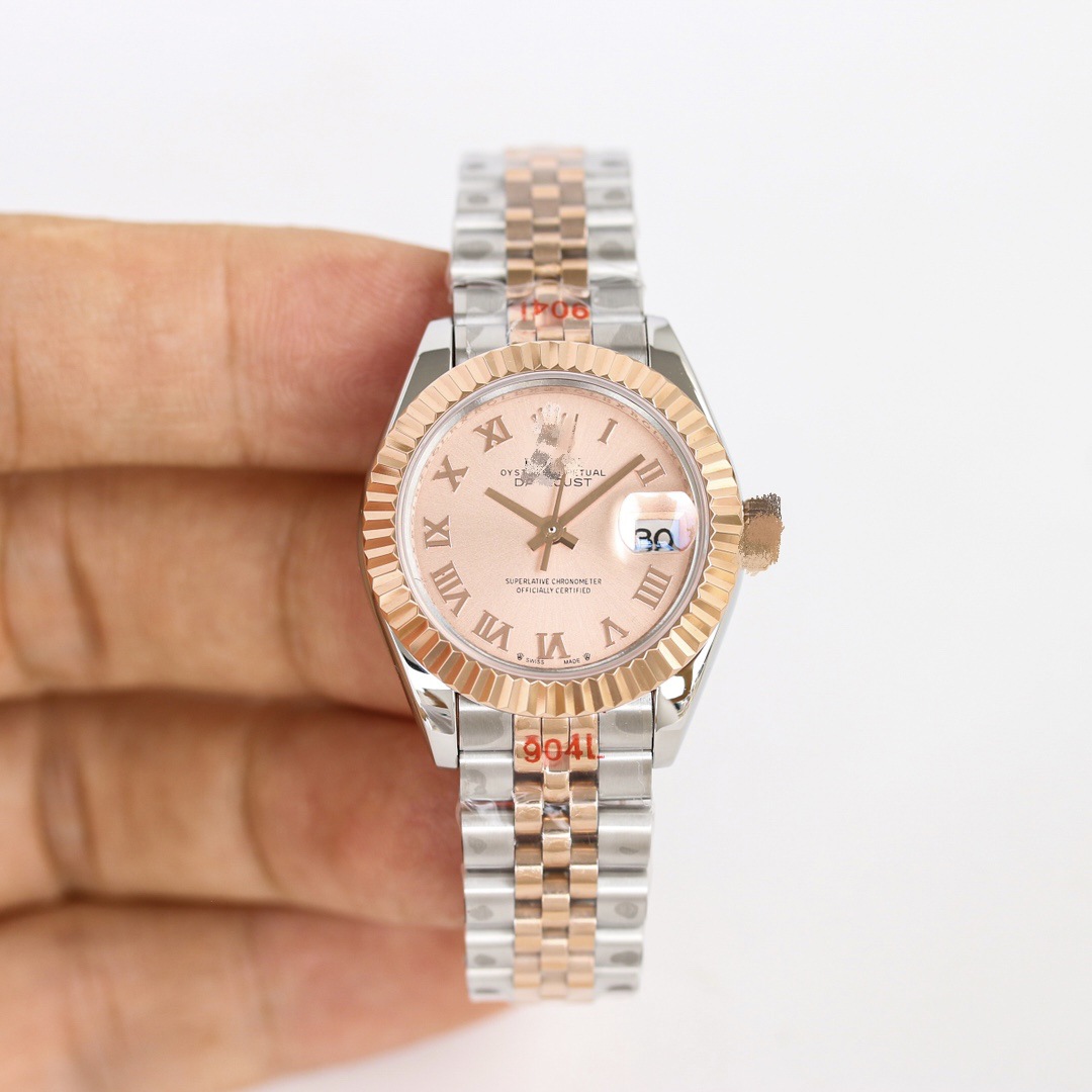 Laojia 31mm Datejust Series Fully Automatic Mechanical Waterproof Women's Diamond Watch Stainless Steel Case Sapphire Glass