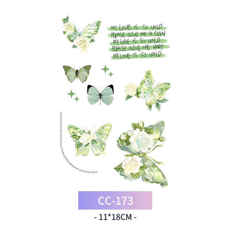 Transfronterizo en stock al por mayor de halloween colorido mariposa tatuaje pegatinas simulación sangrienta cicatriz pegatinas divertidas pegatinas impermeables