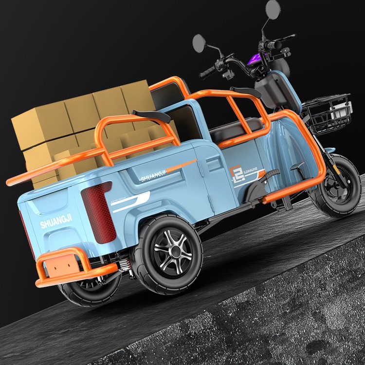 Triciclo eléctrico tripulado ocio remolcable de carga y pasajeros tranvía de doble propósito para paseos caseros viajar tranvía de transporte turístico