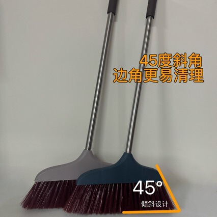 25-Inch Thickened and Extended Handle Five-Row Soft Bristle Broom for Household Cleaning, Dust Removal, and Sweeping, Large Size, No Need to Bend Over, No Strain on the Hands