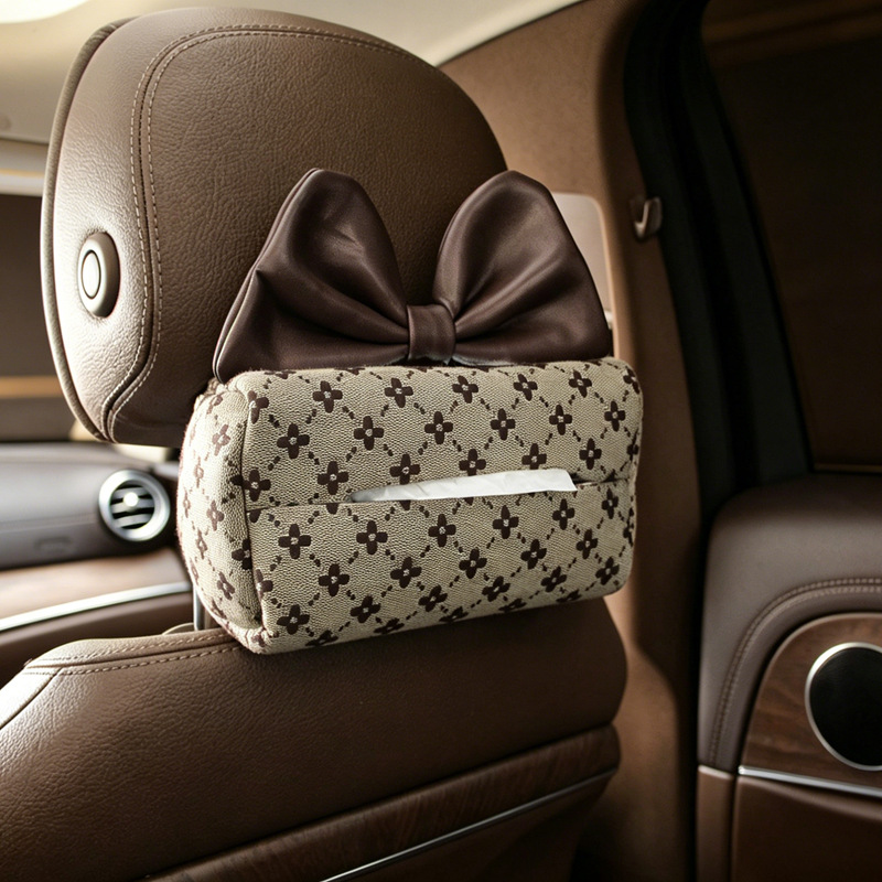Car-Mounted Tissue Box, Hanging Style, Creative and High-End, Cute and Practical In-Car Tissue Holder with Doll Design