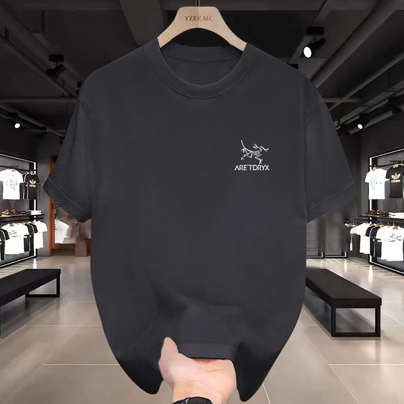 Same style bird home summer new couple half sleeve loose heavy tide brand double yarn combed cotton men's short sleeve wholesale